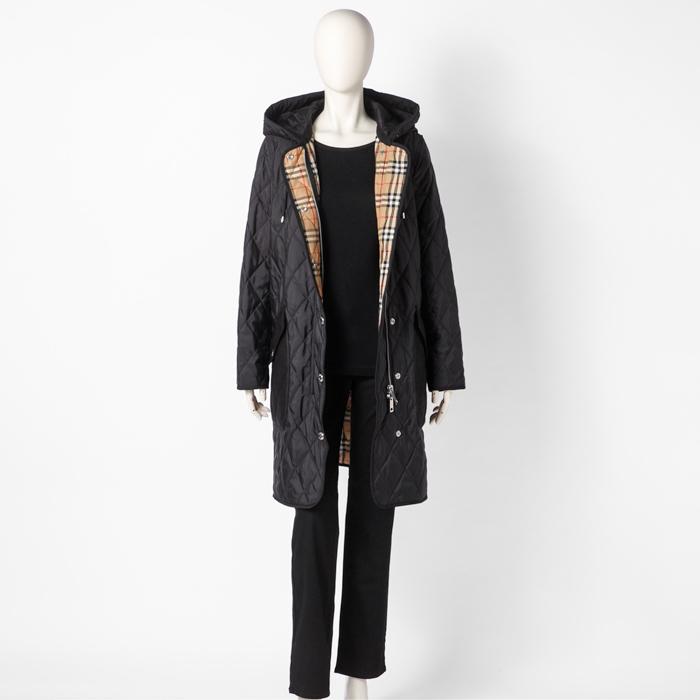 BURBERRY フーテッドコート ダイアモンドキルティング サーモ  