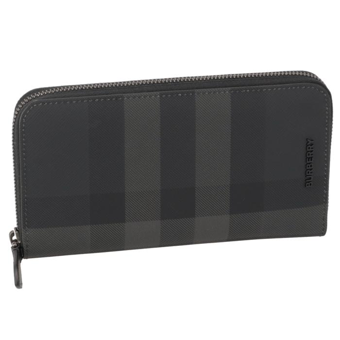 BURBERRY 長財布 コンチネンタルウォレットチャコールチェック BURBERRY（バーバリー） 【並行輸入品】 長財布 ラウンドジップ メンズ