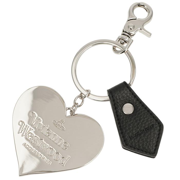 【大人気】Vivienne Westwood ハート型キーホルダー ブラック HEART キーホルダー(ブラック)（レディース）（1320951064