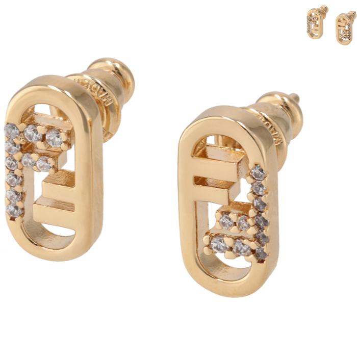 FENDI フェンディ ピアス O'LOCK FFロゴ スタッドピアス パヴェ FENDI フェンディ ピアス O'LOCK FFロゴ スタッドピアス パヴェ