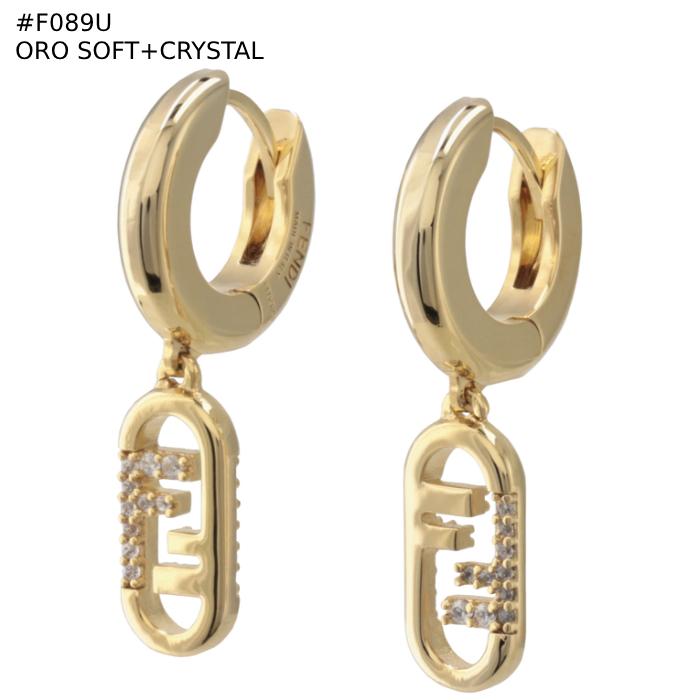 FENDI 【並行輸入品】 ピアス O'LOCK FFロゴ パヴェ オーロック フープ
