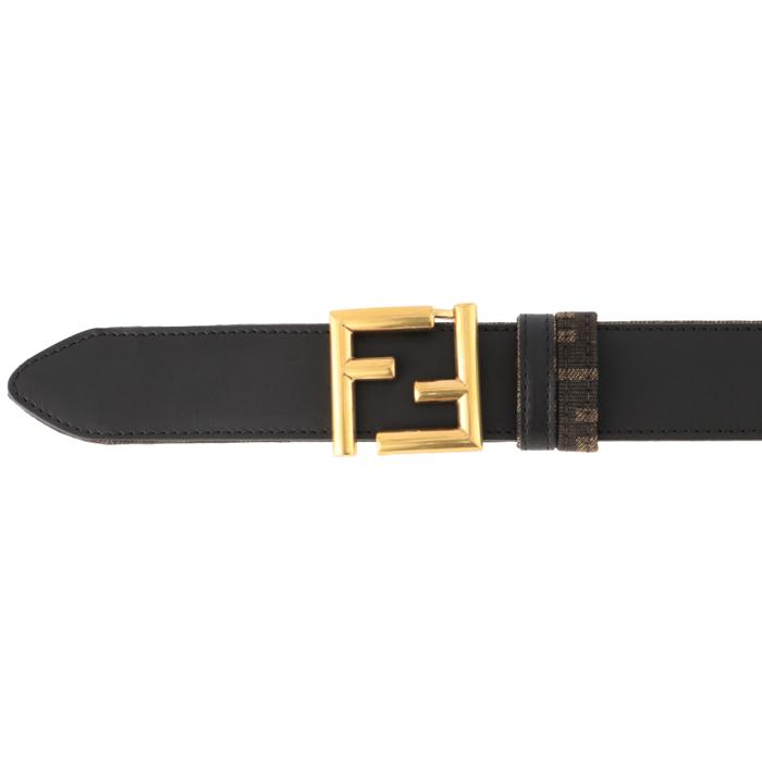 FENDI フェンディ ベルト FFロゴ レザー×キャンバス 3.5cm幅 FENDI フェンディ ベルト FFロゴ レザー×キャンバス 3.5cm幅