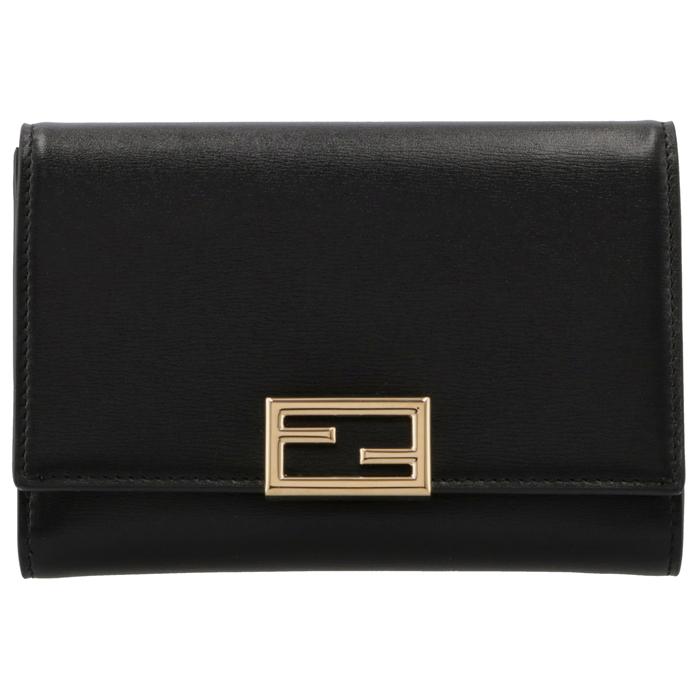 【極美品】フェンディ 二つ折り財布 バゲット ミディアム ナッパレザー／黒A 極美品フェンディ 二つ折り財布 FENDI 財布 二つ折り ミディアム