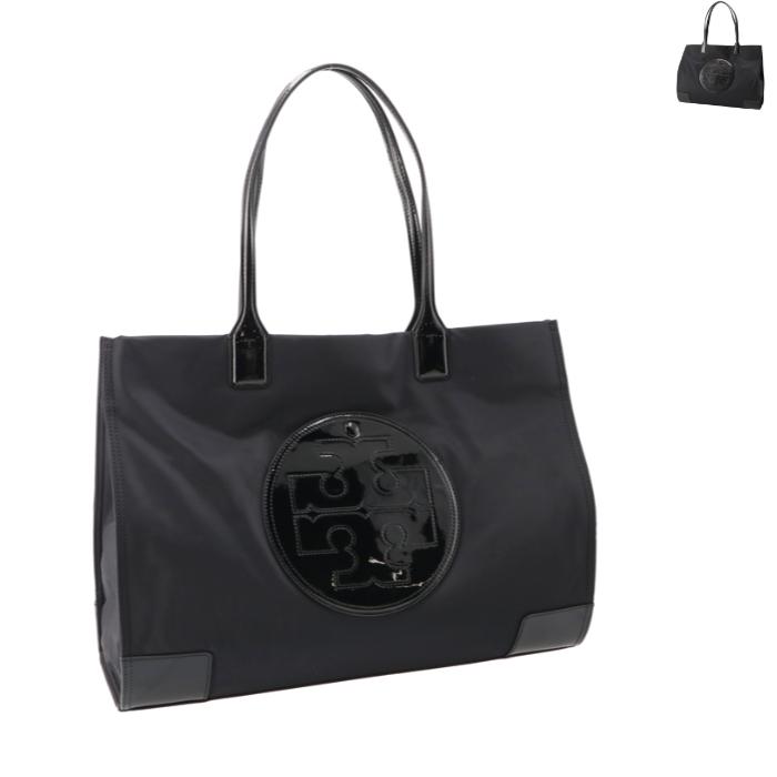 トリーバーチ エラ パテント ミニ トートバッグ エナメル ナイロン ブラック TORY BURCH（トリーバーチ） 【並行輸入品】 トートバッグ ナイロン
