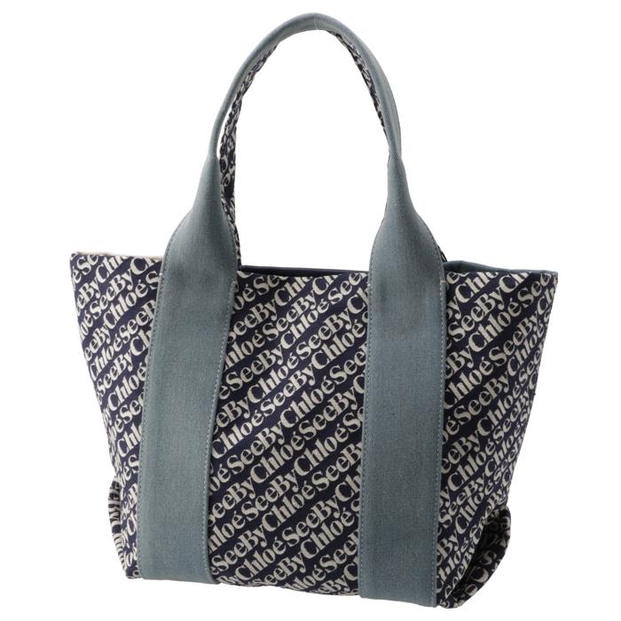 SEE BY CHLOE トートバッグ LAETIZIA ジャガードロゴ スモール  