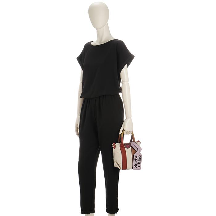 SEE BY CHLOE ショルダーバッグ LAETIZIA キャンバス×レザー クロス  