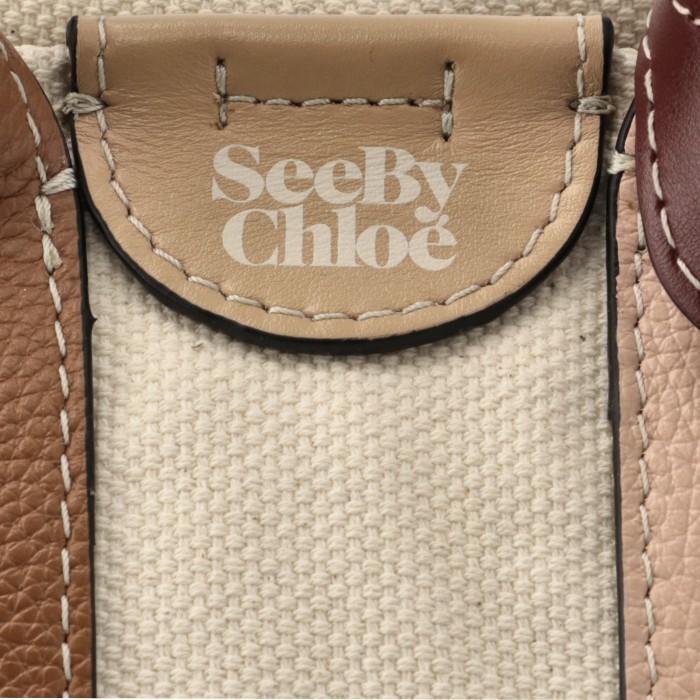 SEE BY CHLOE ショルダーバッグ LAETIZIA キャンバス×レザー