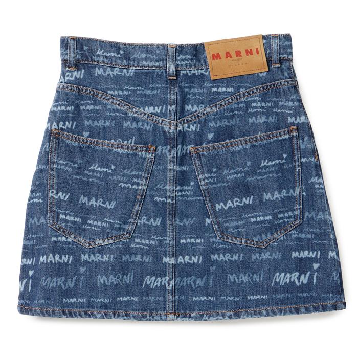 MARNI マルニ ミニスカート ロゴ MEGA デニムスカート ネイビー MARNI マルニ ミニスカート ロゴ MEGA デニムスカート ネイビー