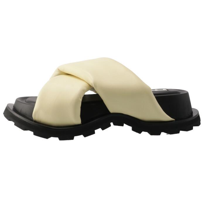 ジル サンダー JIL SANDER サンダル レザー クロスストラップ スライド 