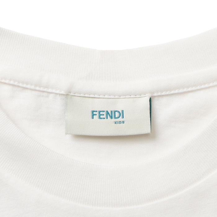 フェンディ FENDI 大人もOK キッズ Tシャツ FENDI ROMA ロゴプリント 半袖シャツ カットソー JUI137 7AJ F0TU9｜asafezone｜03