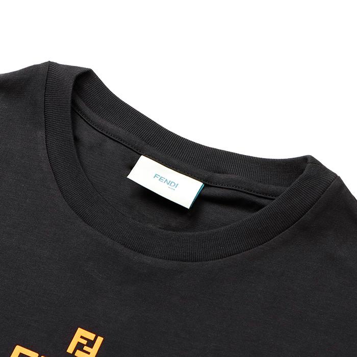 フェンディ FENDI 大人もOK キッズ Tシャツ FENDI ROMA ロゴプリント クルーネック 半袖シャツ JUI142 7AJ F0GME :JUI1427AJF0GME