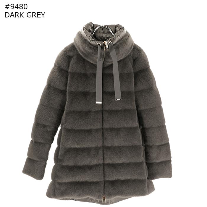 【並行輸入品】 HERNO レディース ダウンコート A-SHAPE IN FAUX FUR スタンドカラー PI002123D 12630の画像