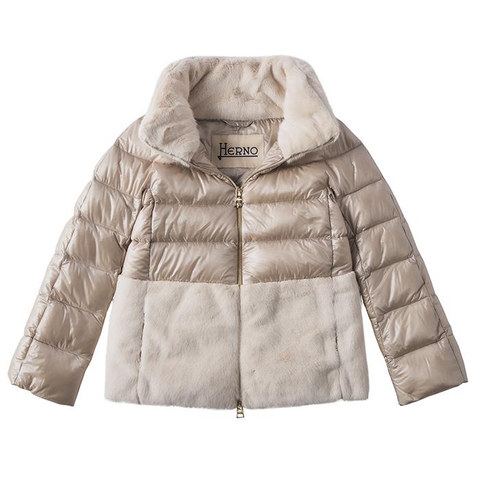HERNO ヘルノ ダウンコート ジャケット エコファー 38size HERNO ヘルノ ダウンコート ジャケット エコファー 38size