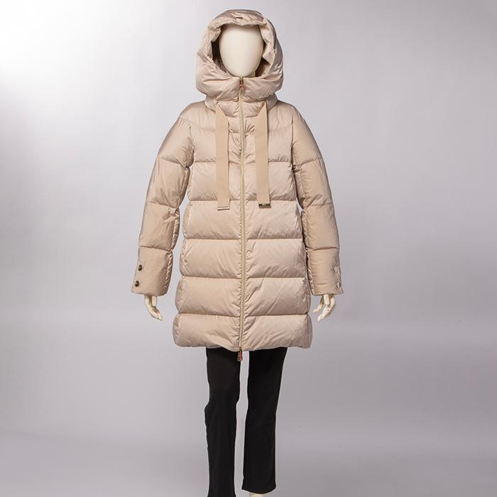 HERNO - ヘルノ HERNO ダウン レディース サテンAシェイプ フーデッドダウンコート ミドル丈 Aライン PI1304D 12170 1985 HERNO ヘルノ ダウン レディース サテンAシェイプ フーデッド