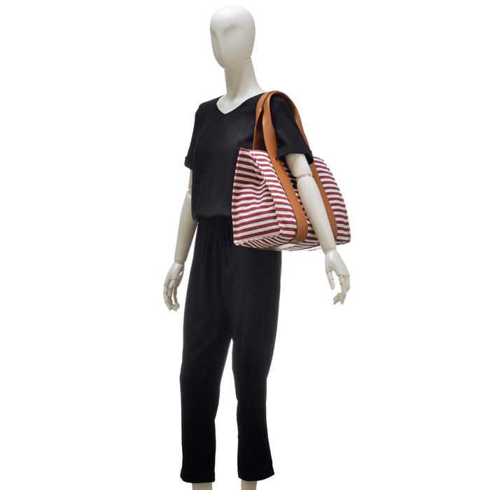 SALE マルニ MARNI トートバッグ ストライプキャンバス BURTON