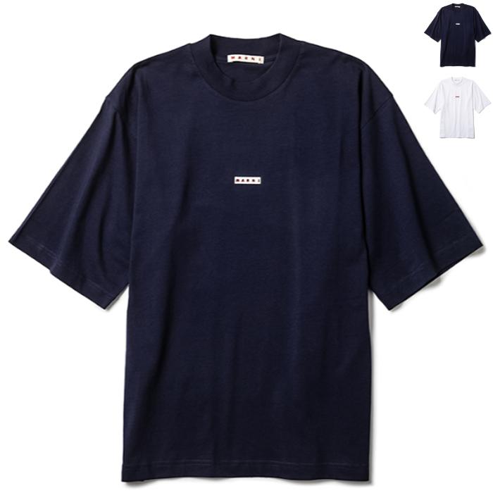 ホワイト ジャージーコットン製Tシャツ、チェックマルニロゴ入り