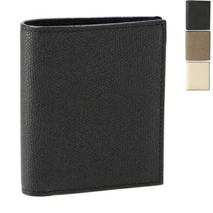 【定価/9.2万】　ヴァレクストラ　三つ折り財布　コンパクト財布　ブラック コンパクト パース 三つ折り財布 ブラック 黒
