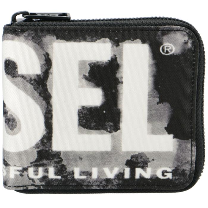 【極美品】DIESEL 二つ折り財布 1DR Dロゴ レザー DIESEL ディーゼル 財布 二つ折り レザー ラウンドファスナー D