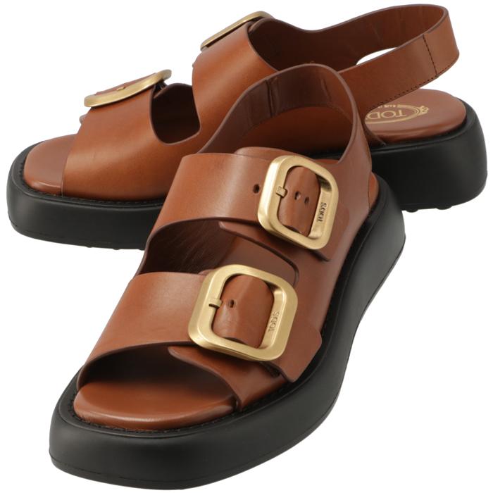 TOD'S 【並行輸入品】 サンダル レザー メタル バックル 靴