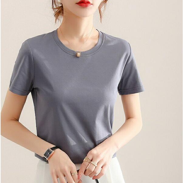 綿100％ tシャツ半袖 綿 レディース 無地 カットソー クルーネック しわになりにくい 無地 コットン100％ Tシャツ レディース コットン CLOTHY BA… ft16アサガオ