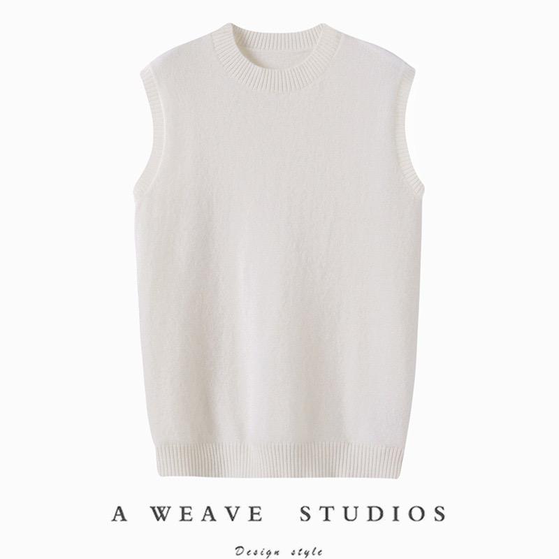 カシミヤ100％ レディースノースリーブセーター ニット ノースリーブ  