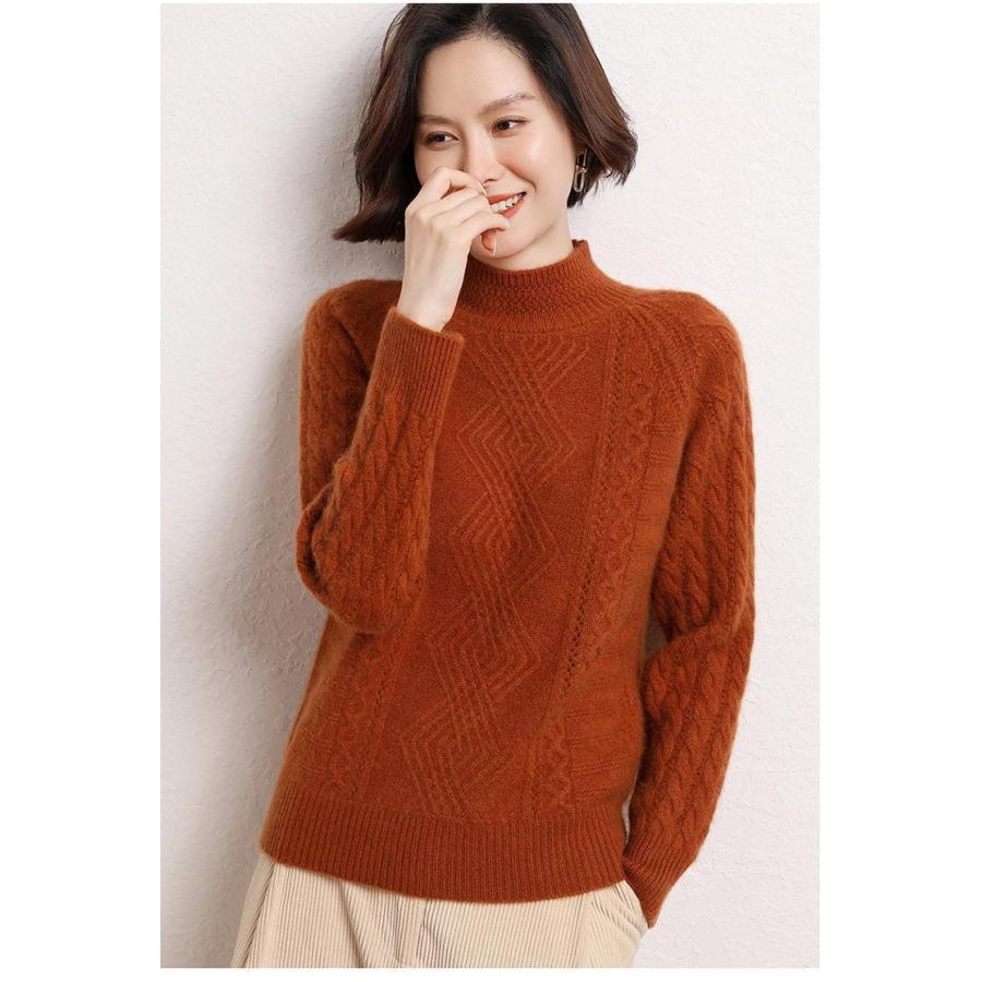 カシミヤセーター 100% カシミヤ ハイネックセーター レディース