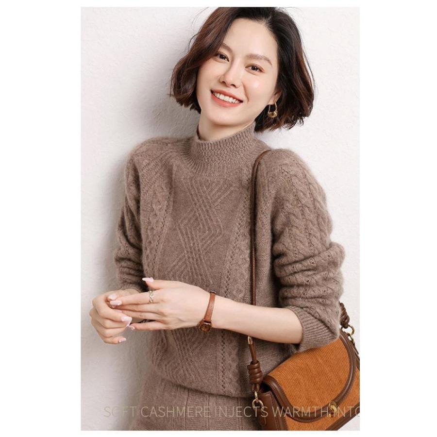 カシミヤセーター 100% カシミヤ ハイネックセーター レディース