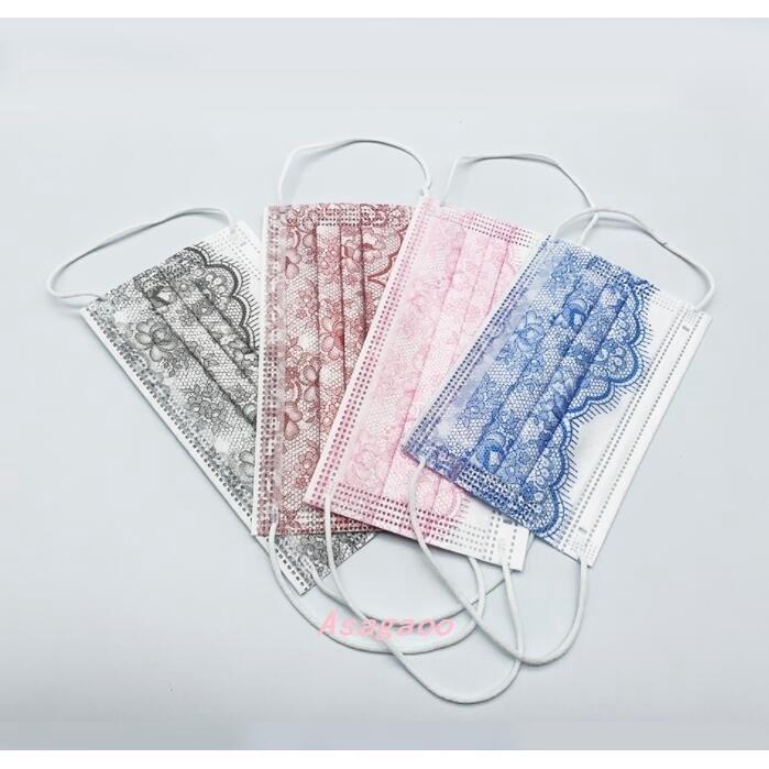 マスク50枚使い捨て安い柄マスク子供用不織布マスクウイルス対策3層構造レディース大人用花粉対策飛沫風邪pm2 5レース柄可愛いマスク Asa112f3ef4263 朝顔 通販 Yahoo ショッピング