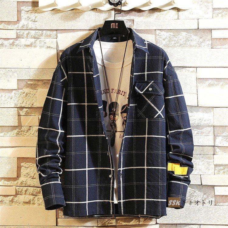 チェックシャツ カジュアルシャツ メンズ シャツ 長袖シャツ メンズシャツ 開襟シャツ トップス 春服 春物 17人気の