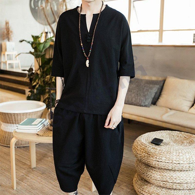 翌日発送可能 上下セットアップ メンズ ジャージ 綿麻 大きいサイズ ルームウェア スウェット 涼しい 普段着 部屋着 運動着 夏物 スポーツ サルエルパンツ トレーナー サルエルパンツ サイズ 4xl