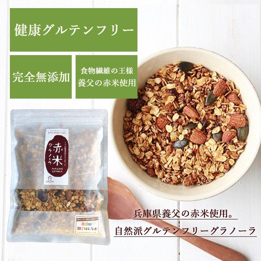 7種の自然素材のみ使用 赤米 グラノーラ 200g オーガニックオーツ麦使用 無添加 グルテンフリー シリアル ダイエット 置き換え 送料無料