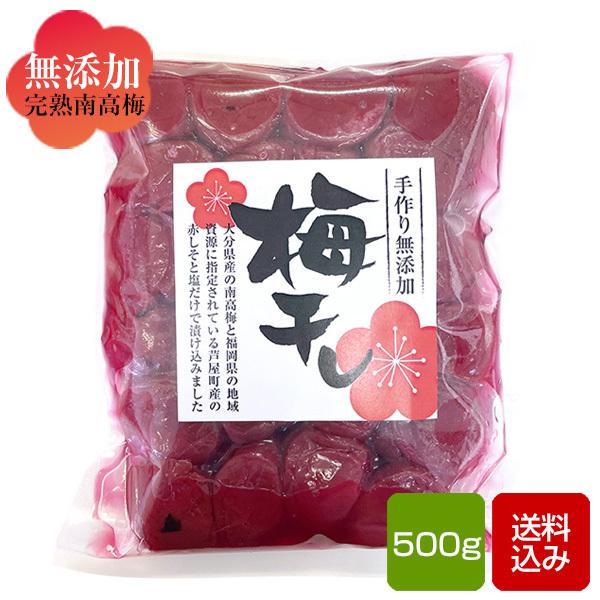 梅干し 無添加 500g お試し 梅干し しそ梅 無添加 無着色 完熟南高梅 すっぱい梅干し メール便（Yahoo!・朝ごはん本舗）