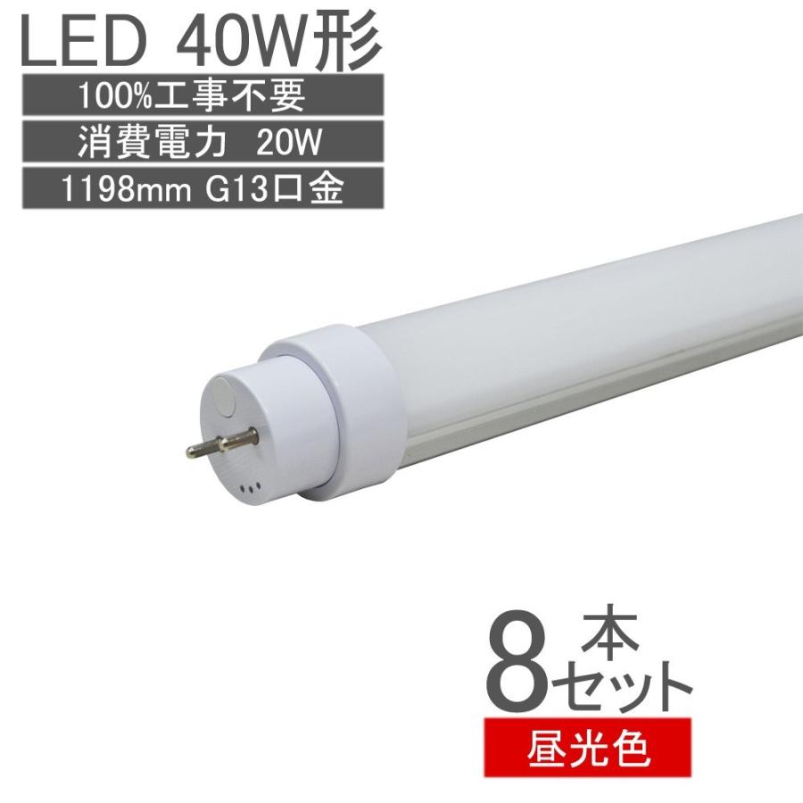 セット割引】 40W形LED蛍光灯 直管型 工事不要 120cm、1198mm直管形