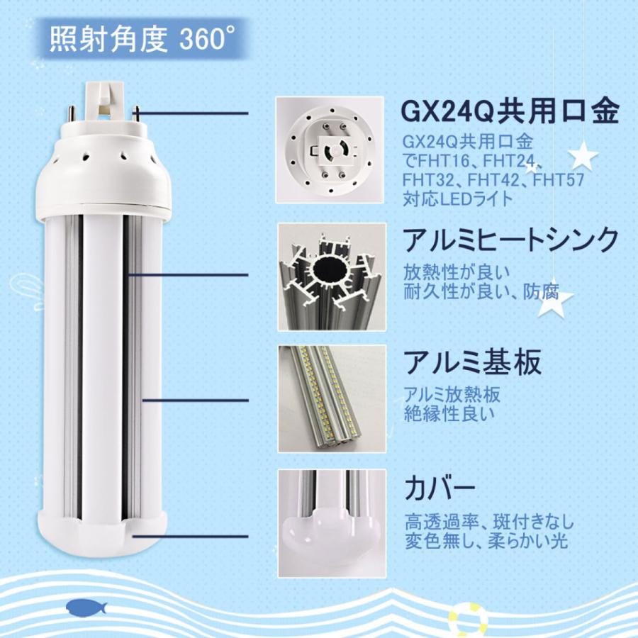 GX24Q口金】FHT24EX形 ledコンパクト蛍光灯 10W グロー式工事不要 led