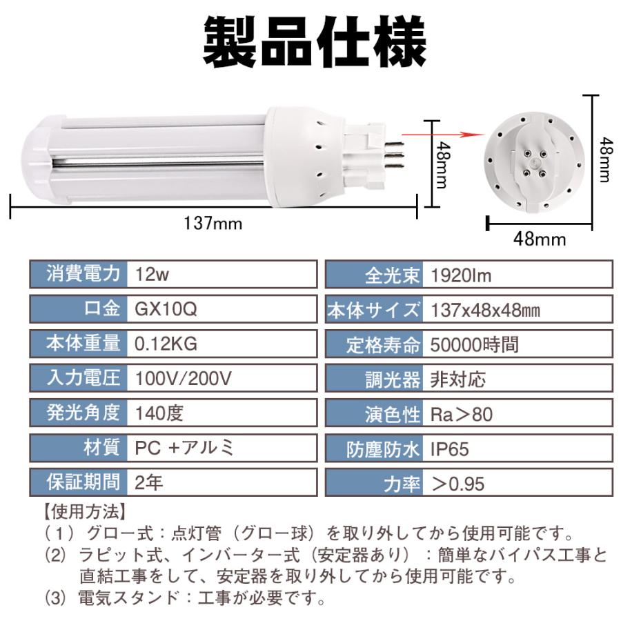 GX10Q口金】FDL18EX形 ledコンパクト蛍光灯 8W グロー式工事不要 led