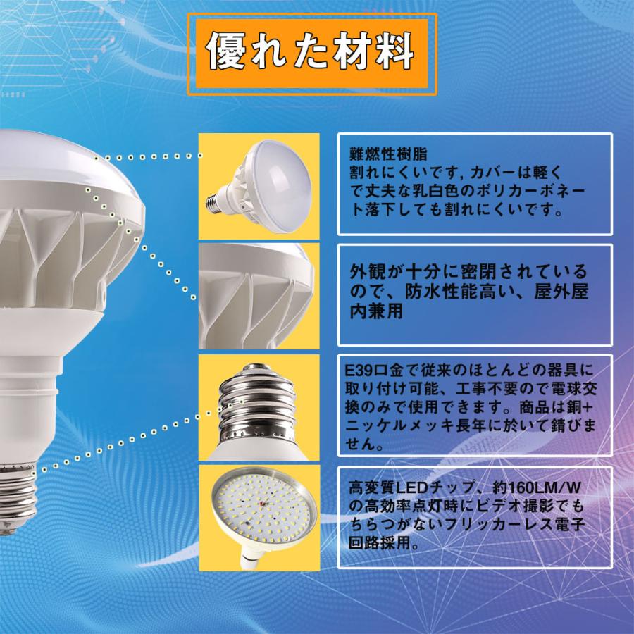 昼光色」Ledバラストレス水銀灯80w高輝度12800lm口金E39 800W