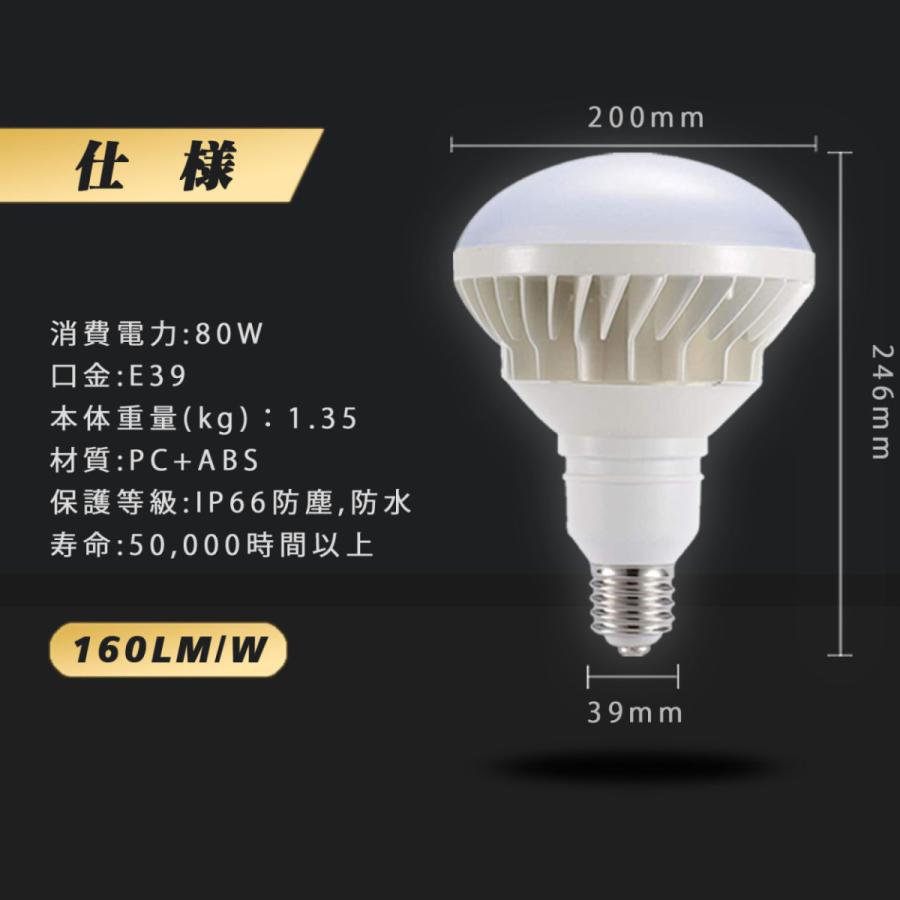 【超高輝度】PAR56 LEDビーム電球 80W e39口金 12800lm LEDランプ パナスーパー水銀灯 800W形代替用LED IP66防水 投光形 50000H長寿命 2年保証 昼白色