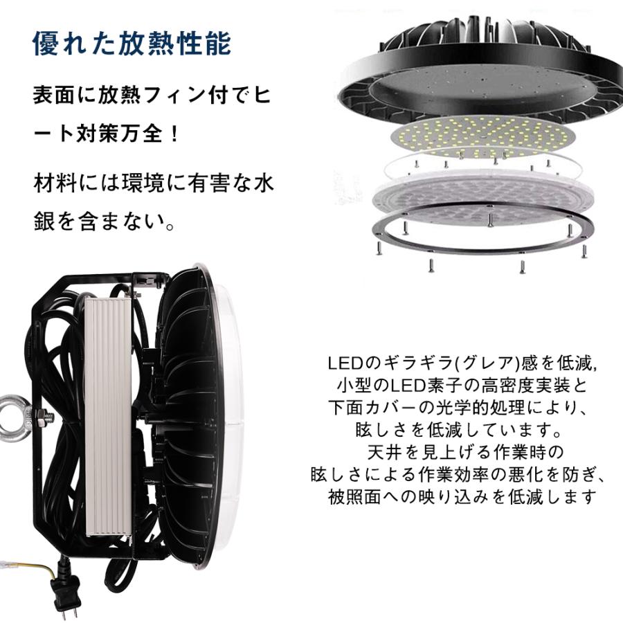 LED高天井灯 200W LED投光器 UFO型 高天井用LED照明 ip65防水 LED作業