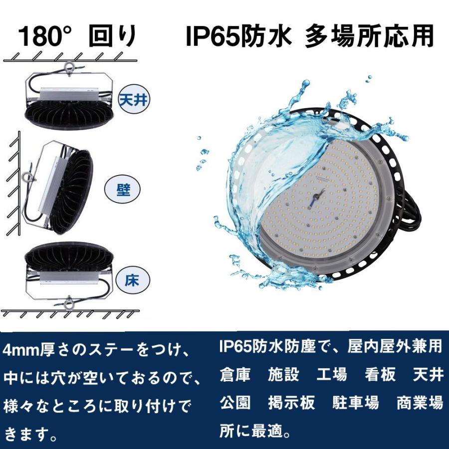作業灯 UFO型 LED高天井照明 150W 昼光色 24000LM 1500W相当 IP65屋内