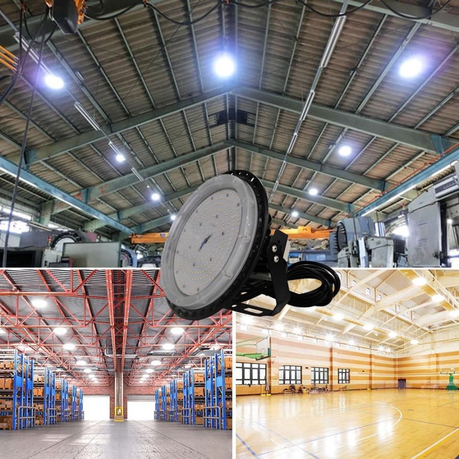 UFO型 LED高天井灯 投光器 ライト 150W 24000LM 昼光色 作業灯 UFO型 LED高天井照明 150W 昼光色 24000LM 1500W相当 IP65屋内