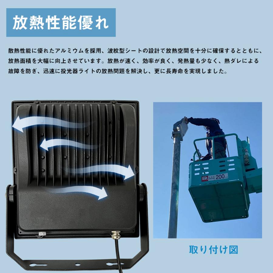 LED投光器 200w ワークライト 32000lm 角度調整 IP65 防雨型 屋内屋外 