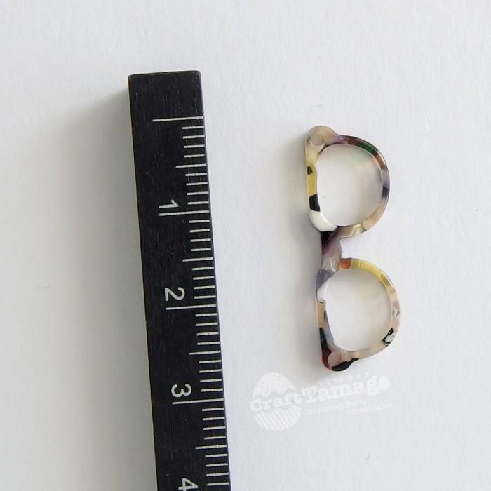 アクリルチャーム メガネ 人気のマーブルカラー 10個 アクセサリー