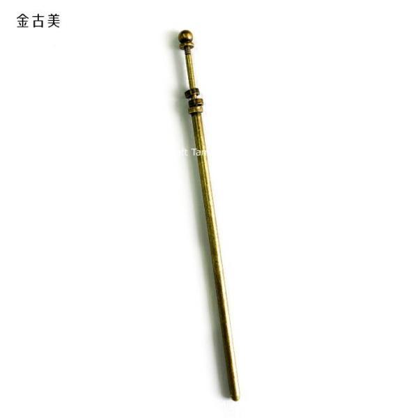 1本】かんざし金具 ネジ式 とんぼ玉用 簪 パーツ 約15cm ゴールド