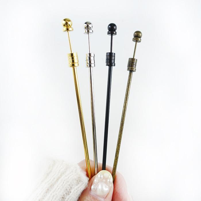 お値下げ】540円→300円 かんざし パーツ 金具 ネジ式 一本挿し 約15cm