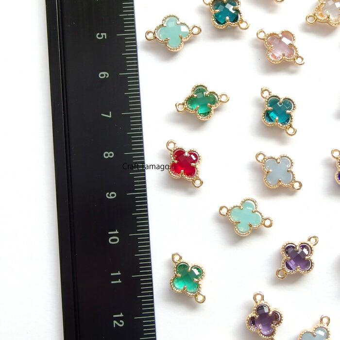 瑠璃ガラスのチャーム　ハンドメイドアクセサリーパーツ フラワーしずくチャーム 2個 カン付きチャーム ピアス パーツ