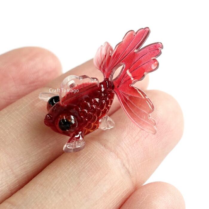 金魚 チャーム 立体 29*29mm 1個 資材 素材 アクセサリー パーツ