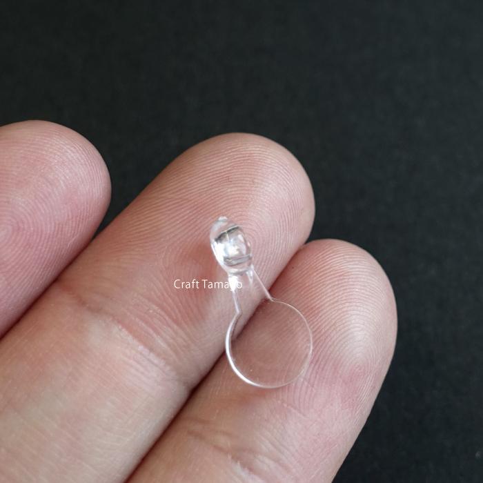 貼り付け カンパーツ クリア 約100個50ペア 透明 プラスチック製 縦 