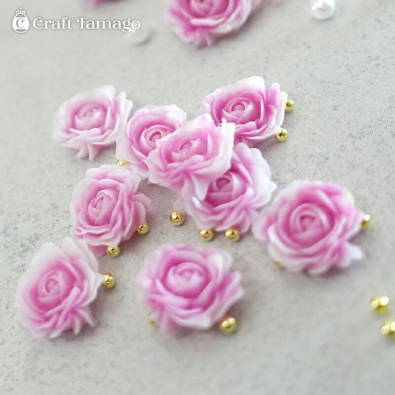 樹脂パーツ】ローズ 薔薇 バラ 立体 3D ハンドメイド ネイルパーツ
