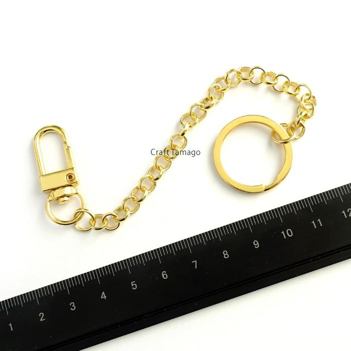 バッグチャームチェーン J 全長180mm 大きめナスカン＆ニコイル 資材 1