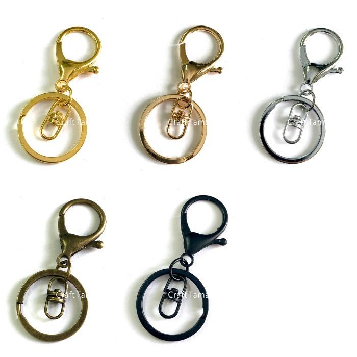 キーホルダー パーツ ナスカン・二重リング・回転カン付き 全5色 約